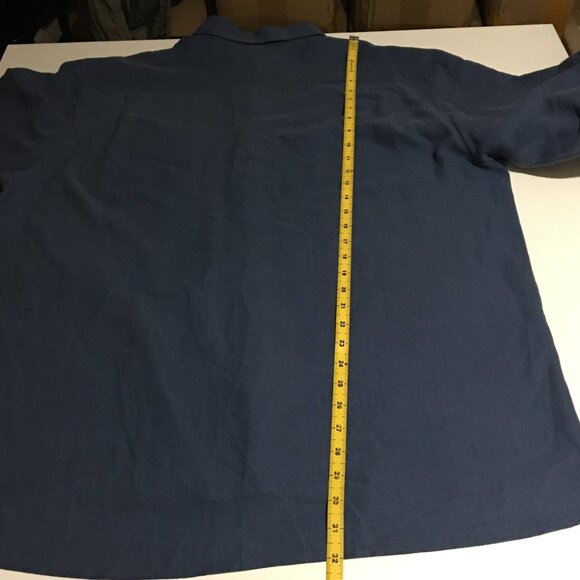 Nat Nast Men's XL Long Sleeve button Shirt Blue Silk Blend Luxury Originals - Picture 7 of 7